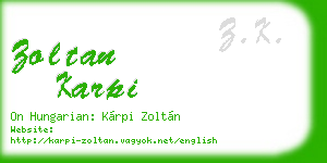 zoltan karpi business card