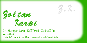 zoltan karpi business card